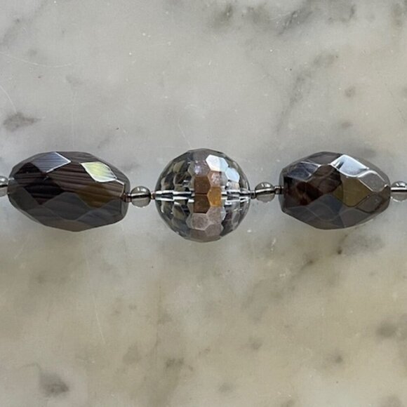 TALBOTS Smoky Gray Silver Beaded 19" Necklace - Picture 10 of 15